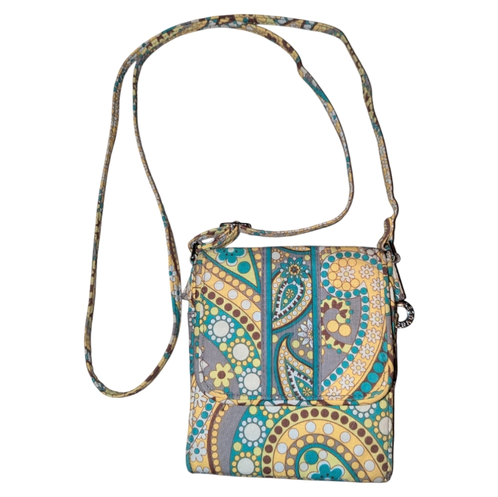 Vera Bradley retired Lemon Parfait Mini Crossbody Hipster Small Tri-Fold Purse